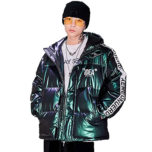 Doudoune à capuche homme veste épais chaud parka longue matelassée hiver