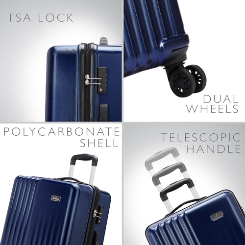 Image of Safari Ryder TSA Lock 8 Wheels 69 Cms Medium Check-in Trolley Bag Hard Case Polycarbonate 360 Degree Wheeling System Luggage, Midnight Blue