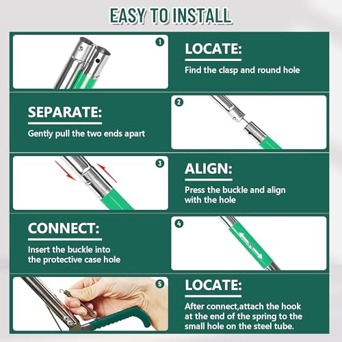 Image of IC ICLOVER 50 inch Collapsible Snake Grabber, 3-Section Foldable Snake Tongs, Stainless Steel Portable Rattle Snake Catcher Grabber, Snake Handling Tools Catching Pole with Lock, Wide Jaw, Non-Slip Handle