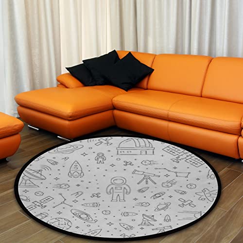Printed Carpet, Non-Shedding Non-Slip Area Rugs And Soft Comfy Machine Washable Rugs, Decor Mat For Bedroom Living Room Kids Bedrooms, Circular 60", Modern Linear Banner. #TOP3