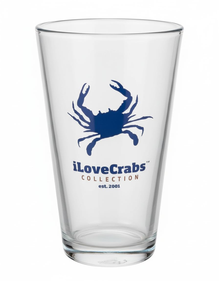 Fresh Maryland Blue Crabs | Steamed | Includes Crab Paper, 2 Mallets & Pint Glass | Wild Caught | Gourmet Seafood | Large (6”-6.5” in)- 1 Dozen | iLoveCrabs