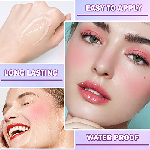 Moisturizing Clear Blush Color Changing Blush For Cheek And Lips,Waterproof Blush Gel Lightweight Long Lasting Shiny Finish Blush Makeup #TOP4