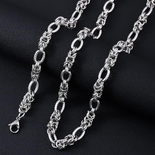 Image of THE MEN THING Chain for Men, Luxury Pure Titanium Steel Chain | Silver Stainless Steel Chain | Necklace Jewellery for Men & Boys