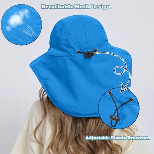 Image of ZOORON Kids Sun Hat with Neck Flap UPF 50+ Beach Hats for Baby Boys Girls