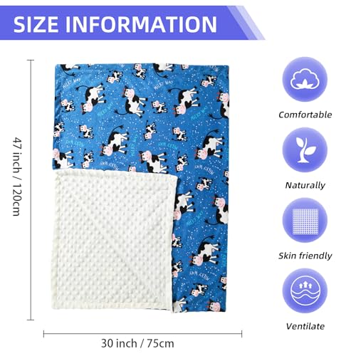 Image of Baby Nursery Bed Blankets Ultra Soft Double Layer Mini Blanket Minky Blanket Receiving Blankets Shower Gifts(Cow,30 * 47in)