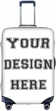 review Custom Luggage Cover Personalized Baggage Suitcase Protector Design Your Own Text/Logo/Photo Customized Anti-scratch Suitcase Cover Custom Suitcase Cover Customize Photo Luggage Cover S(18*21in)