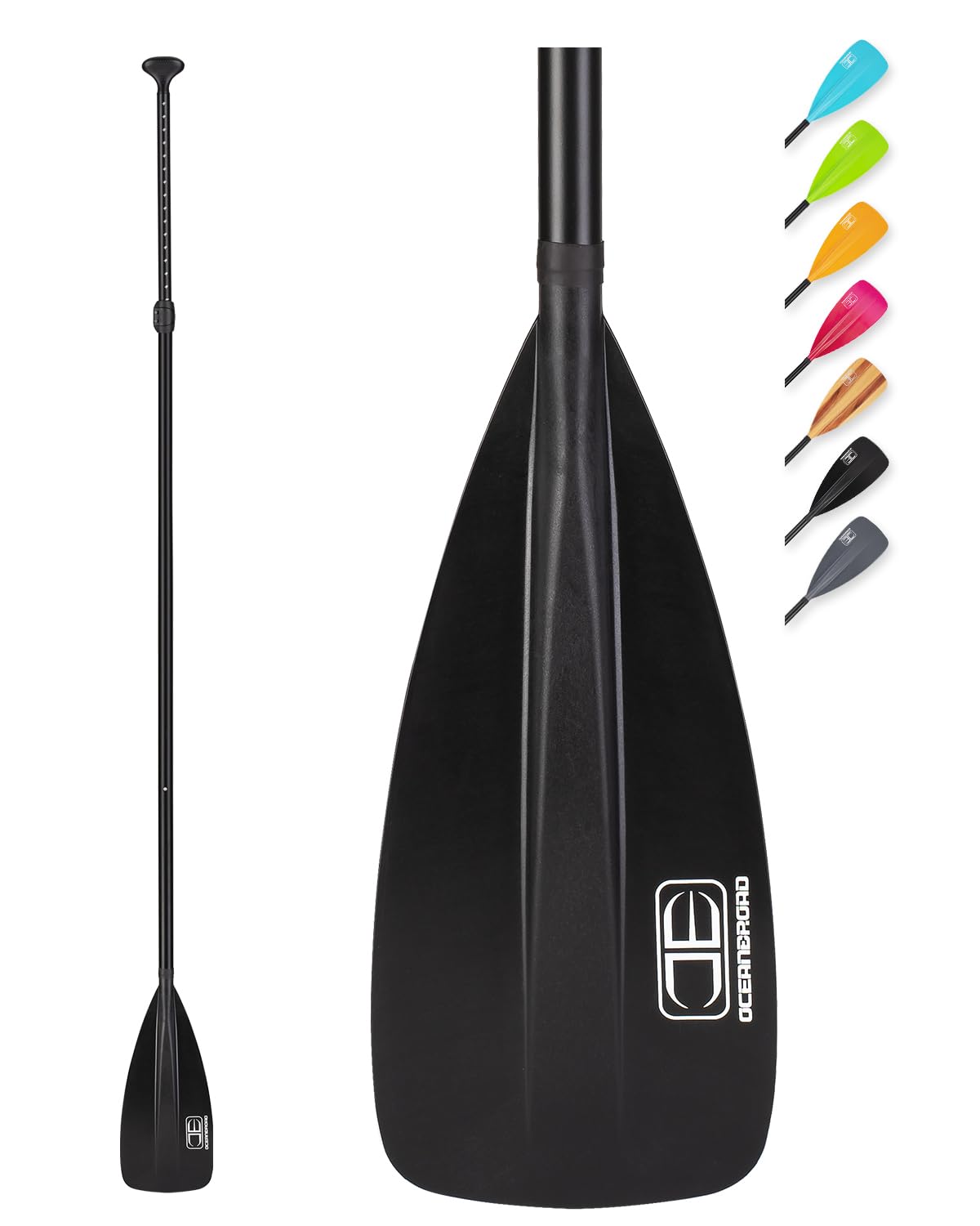 OCEANBROAD SUP Paddle - Adjustable Stand-Up Paddle for Paddleboard Kayak, Adjustable Aluminum Alloy Shaft with Reinforced Nylon Blades