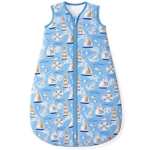 Image of Yoofoss Baby Sleep Sack 0-6 Months, 1.5 Tog Baby Wearable Blanket with 2-Way Zipper, 100% Cotton Organic Fabric Winter Infant Sleeping Sack, Warm Soft Comfy