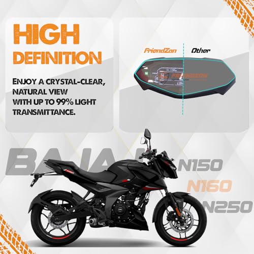 Image of 9H Unbreakable Screen Protector compatible with Bajaj Pulsar N150, N160, N250 || Digital Instrument Cluster Protector | Speedometer Display Protector | Anti-Scratch | Perfect Fit | [Not Tempered Glass] (Pack of 2)