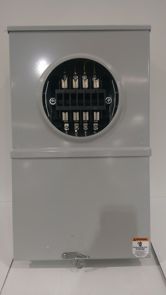 602U3060A8-716 UPG 8 TERMINAL METER SOCKET, 2PC RINGLESS, 16GA G-90, GRAY, W/ 107U1343-LF TEST SWITCH