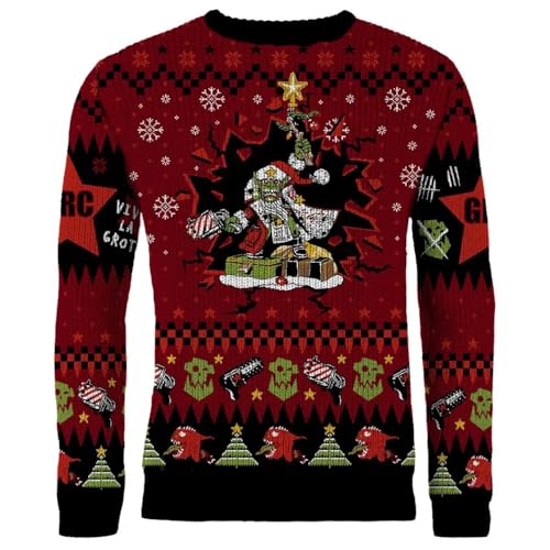 Image of AAA Merchandise Warhammer 40,000 Red Gobbo Ork Christmas Jumper Gift for Men or Women (Size: XL)