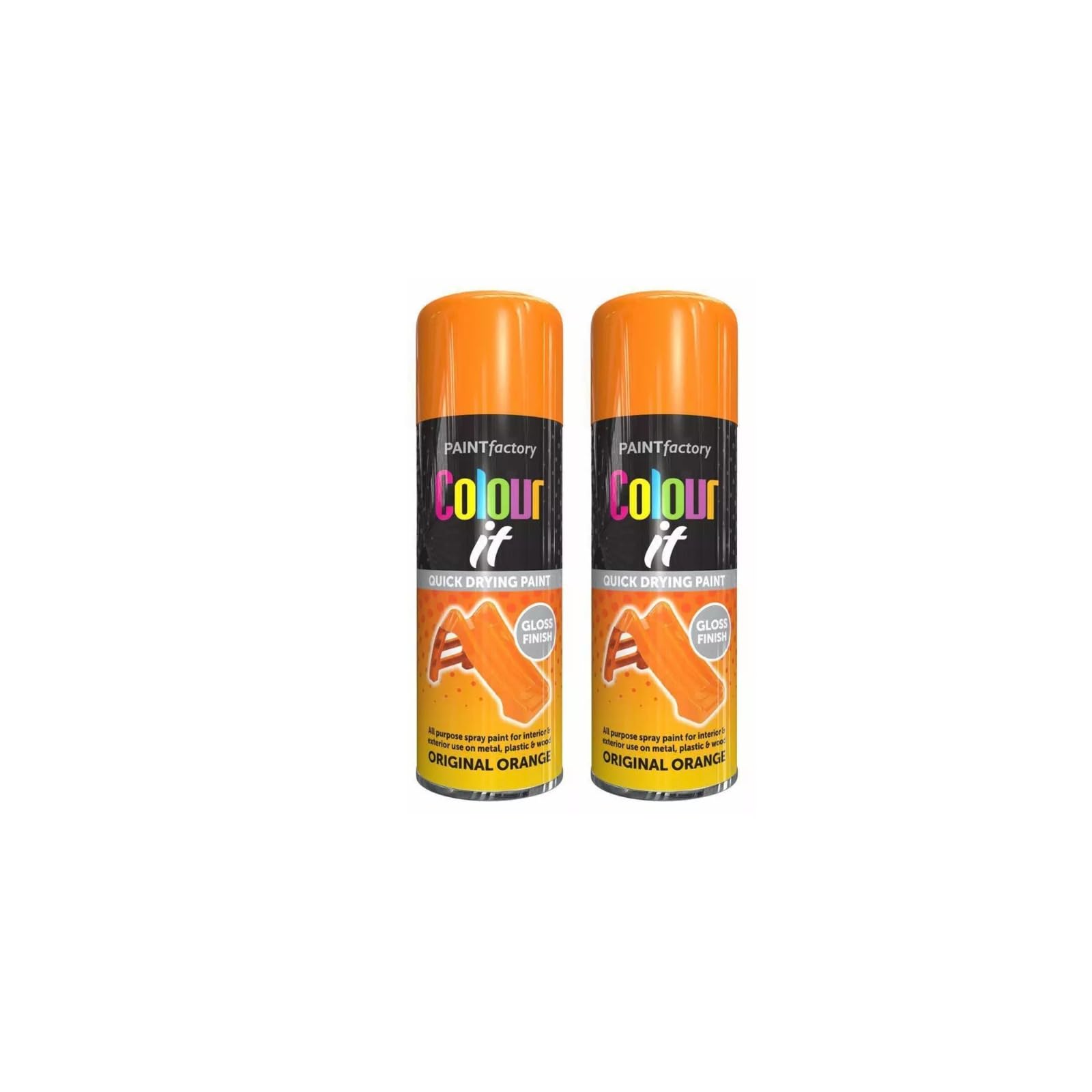 YSAMAX Orange Gloss Spray Paint, Aerosol Form, Quick-Drying Formula, Long-Lasting, Durability, Both Indoor And Outdoor Projects, Stunning Appearance With Excellent Coverage (2PCS)