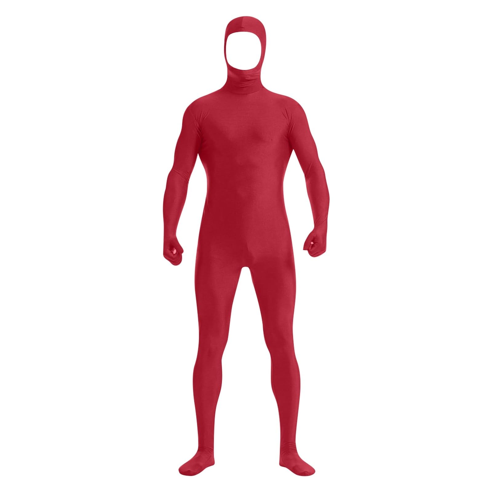 Body D'Halloween Pour Homme Et Femme - Visage Ouvert - Spandex - Costume D'Halloween Uni Pour 2 Peaux - Costume Générique - Body Seconde Peau - Avec Poche Ventrale - Noël, Bordeaux, XS