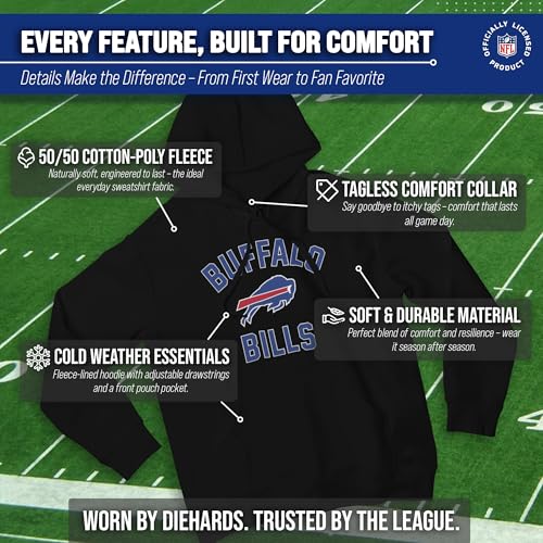 Image of Team Fan Apparel NFL Gameday Hoodie Pullover Sweatshirt for Men and Women | Officially licensed NFL Gameday fleece pullover - kangaroo pocket, ribbed cuffs, drawstring hood, unisex fit