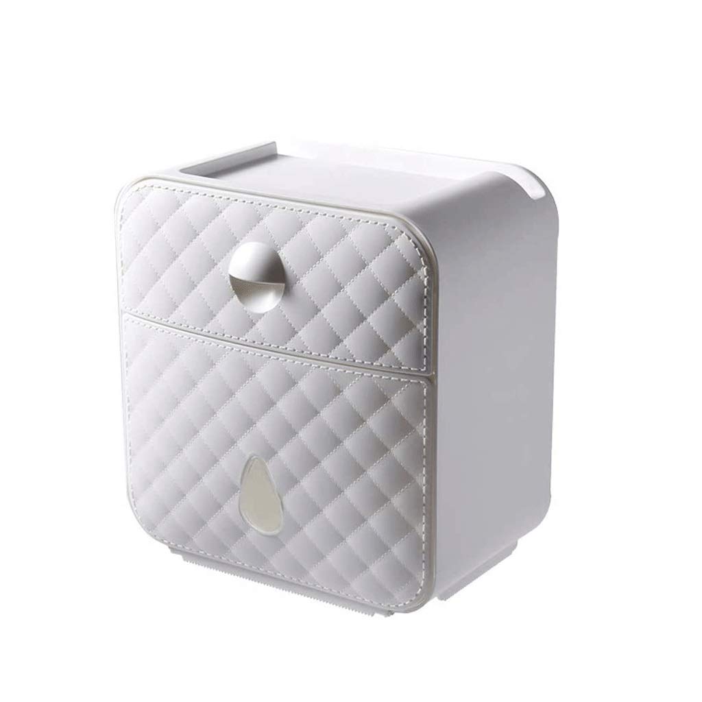 Dispenser di asciugamani di carta fissato al muro, bagno Dispenser di carta igienica senza perforazione senza perforazione Supporto for sacchetti di immondizia Dispenser di estrazione di carta for la
