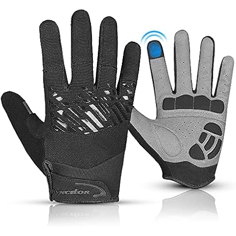 Kyncilor Cycling Gloves Bike Gloves for Men Women Winter Thermal Touch Screen Gloves Shock-Absorption Breathable Splicing Velcro for Bicycling Running Weight Lifting Cover