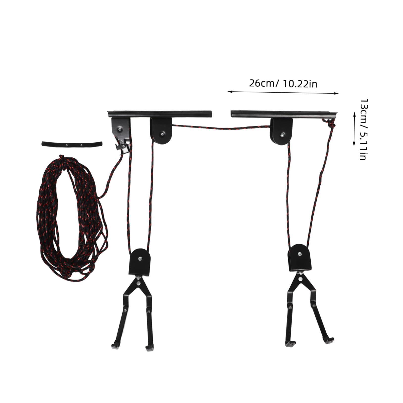 KOMBIUDA Soporte para Colgar Acero de Bicicletas en Sistema Bici Negro para Pared y Poleas Almacenamiento Seguro en Garaje en Casa