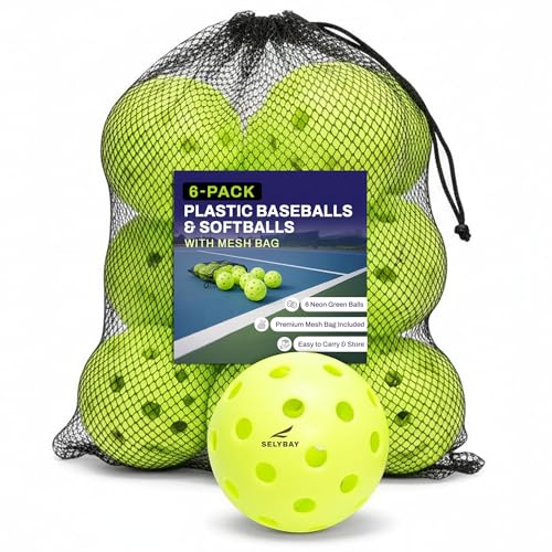 Tball Balls 6 Pack with Mesh Bag Practice Baseballs for Hitting