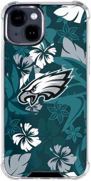 Skinit Clear Phone Case Compatible with iPhone 15 Plus - Officially Licensed NFL Philadelphia Eagles Retro Logo Design