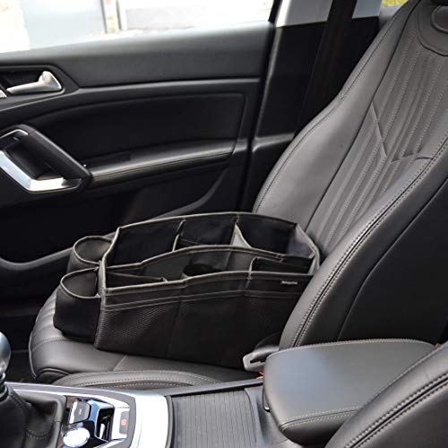 Car Seat Organizer - Back Seat & Front Seat Storage Bag With Seat Belt Attachment, Cup Holders And Foldable Pockets - Water Resistant Backseat Organizer For Toys, Snacks And Other Utensils #TOP4