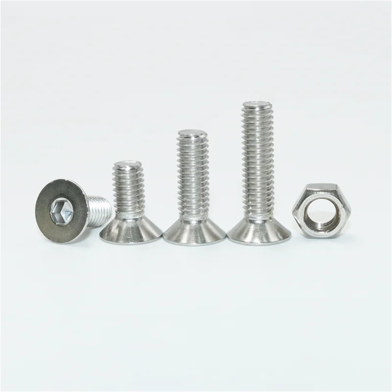Kit de tornillos cabeza plana avellanada hexagonal M2 .5 M3 M4 M5 M6 tuerca perno Allen máquina DIN7991 acero inoxidable 304 para Electrónica(M5 Hex Socket)