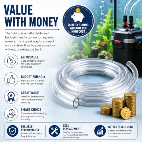 Image of VAYINATO 12 /16mm Aquarium Canister Filter Hose Pipe Airline Flexible Tubing, 3m - Freshwater and Saltwater Fish Tank (Clear) by Pezlifeworld