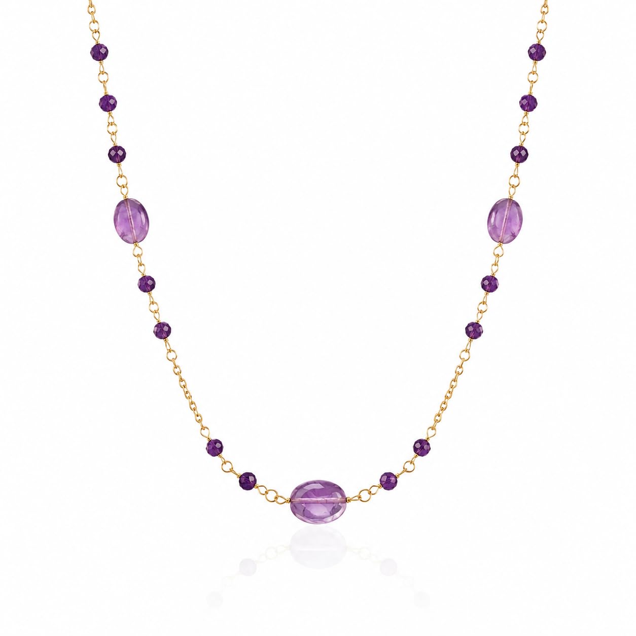 Stone and Pearl Purple Haze Amethyst Necklace, Sterling Silver Natural Amethyst Gemstone Pendant Necklace for Women-image-15