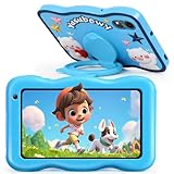 Kinder-Tablet, 17,8 cm (7 Zoll), Android 13, 8 GB RAM, 64 GB ROM, Octa-Core-Tablet, 5800 mAh Akku, 5 MP + 8 MP Kameras, WLAN, Bluetooth, Kindersicherung, HD-Display, Silikonhülle, stoßfest, für Kinder
