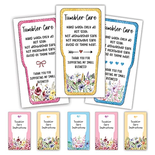 MAOSH Tumbler Care Instructions Cards Cup Mug Care Instructions 3.5 x 2 Inch Packaging Customer Direction Card for Tumbler, Cup, Mug