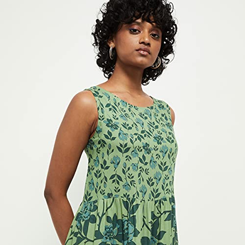 Image of Max Women's Rayon Printed Midi Dress Ankle Length Ethnic
