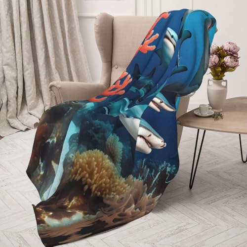 Couverture de qualité supérieure imprimé requin corail pour literie haut de gamme