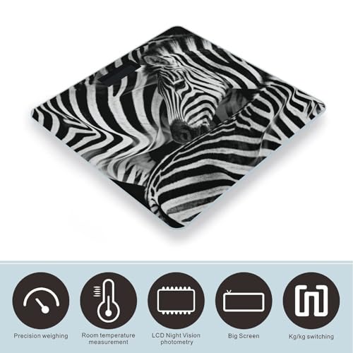 Báscula Digital de Baño con Patrón Cebra y Pantalla LCD miniatura 3