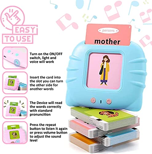Talking Flash Cards For Children, 112 Cards And 224 Sight Words, Speech Therapy And Travel Toys For Kids, Autism Reading Machine, Preschool Educational Montessori Toys, Learning Animals Shape Color #TOP2