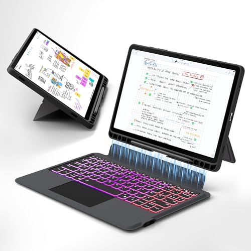 Clavier Ai Key pour Samsung Galaxy Tab S10 Lite/S10 FE/S9 FE/S9 : mode DEX en un clic,mise en veille/réveil auto,rétroéclairage arc-en-ciel,Étui Clavier...