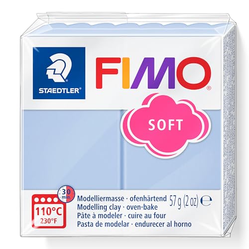 STAEDTLER 8020-T31 FIMO - Arcilla de modelado polimérica suave endurecida al horno, color azul serenidad (1 bloque de 57 g)