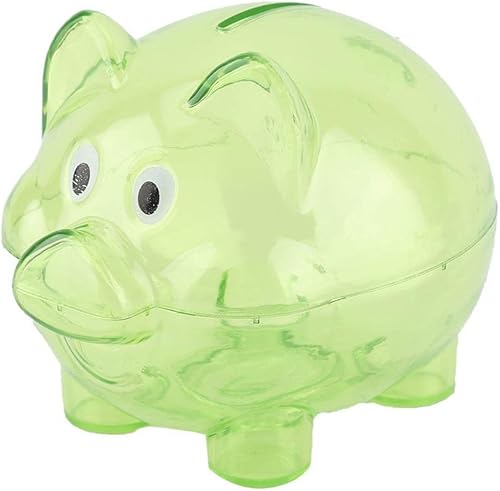 Miniatura 5 de Piggy Bank, Transparent Plastic Cute Creative Color Cartoon Pig Pig Bank Coin Money Cash Saving Box Lovely Furniture Ornaments Suitable for Gifts,