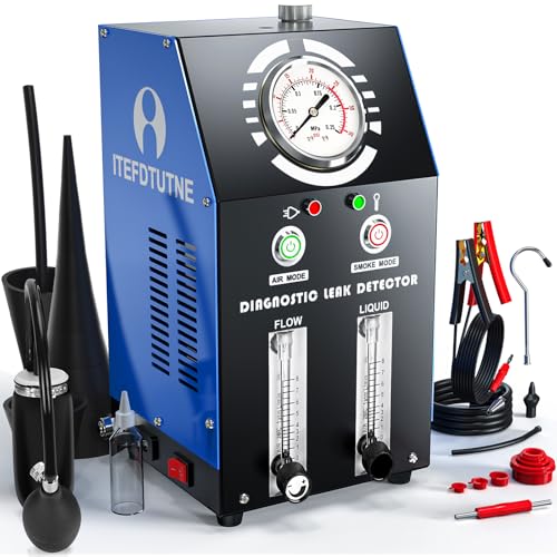 ITEFDTUTNE Evap Smoke Machine Leak Tester, Smoke Machine Automotive Built-in Air Pump and Pressure Gauge, Dual Mode Auto Fuel Pipe System Leak Detector with Adjustable FlowMeter for 12V Vehicles