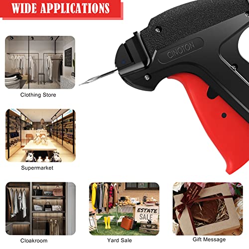 Cinoton Clothes Tagging Gun, Tag Gun Set For Clothing With 1500 Pcs 2" Standard Barbs Fasteners, 6 Steel Needles, 10 Pcs Labels, Garment Price Tag Gun For Yard Sale Store Warehouse Consignment Garage #TOP4