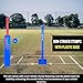 Bratla Plastic Cricket Set - Blue Color | Backyard and Beach Set for Adults and Kids | Includes Bat, Wind Ball, Stumps, and Non-Striker Stump with Plastic Base (Size 4)