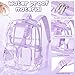 Fimibuke Clear Backpack for Girls - 3 PCS Heavy Duty Kids Clear Bags Schoolbag Large Transparent PVC Bookbag with Lunch Box Pencil Case Set for Travel School Concert Stadium Events Backpacks