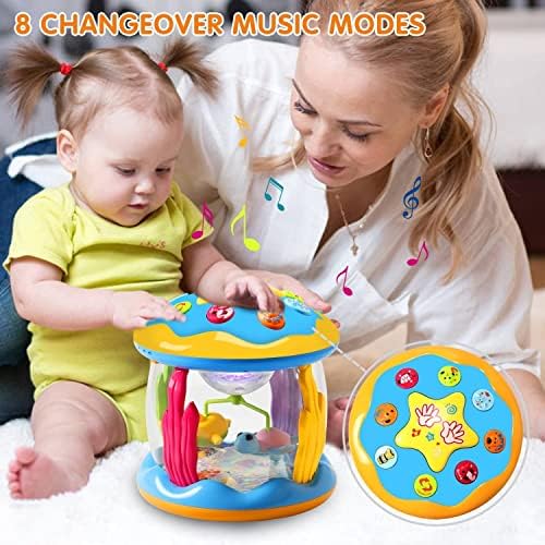 CAEGALKIMY Baby Musical Toys for 1 Year Old Boys Girls Ocean Rotating Projector Toys, Early Learning Education Toys 6 12 18 Months with Pacify Music/Light Present for Kids Toddler 1st Birthday Gifts