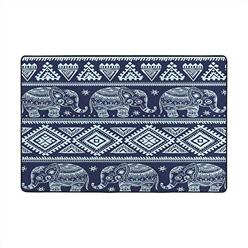Tapis de sol éléphant bleu sculpté grand format design texturé - 2
