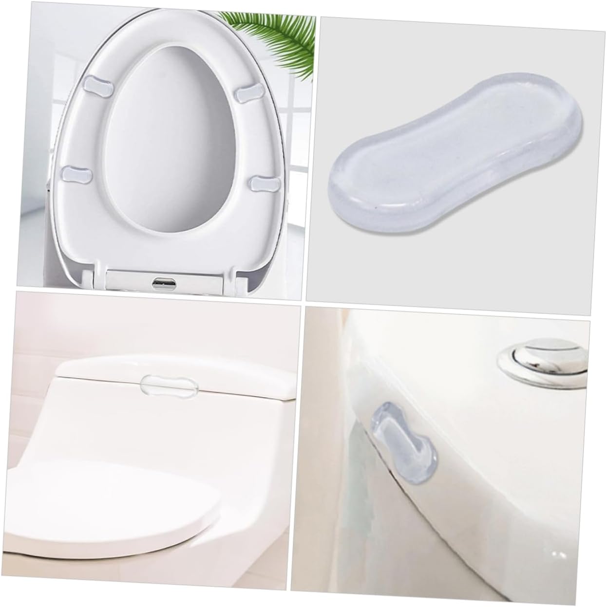 Angoily 20pcs Toilet Seat Lid Bumpers Kit Padded Bidet Bumpers Comfortable Elastic Material Easy to Install