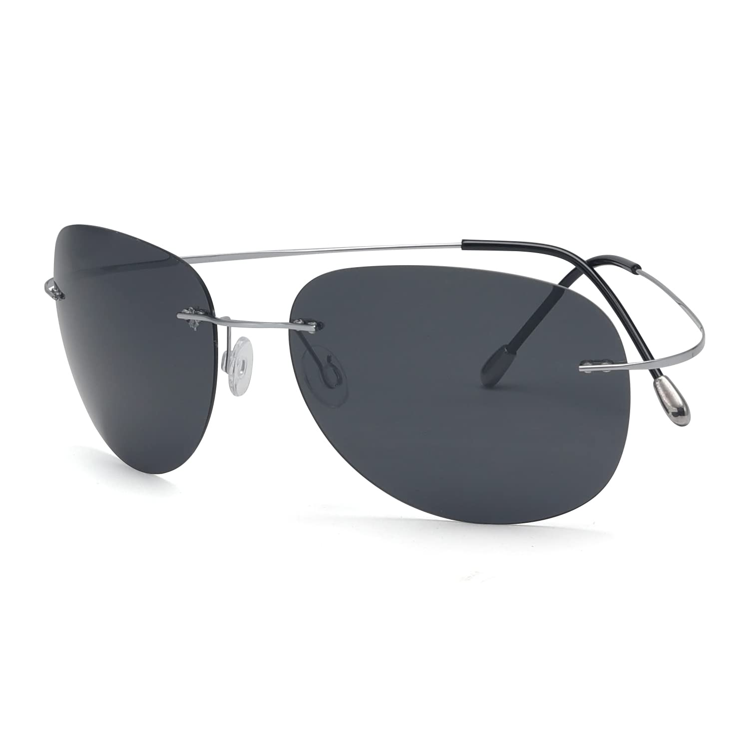 Eyekepper Pilot Rimless Titanium Polarized Sunglasses for Men and Women