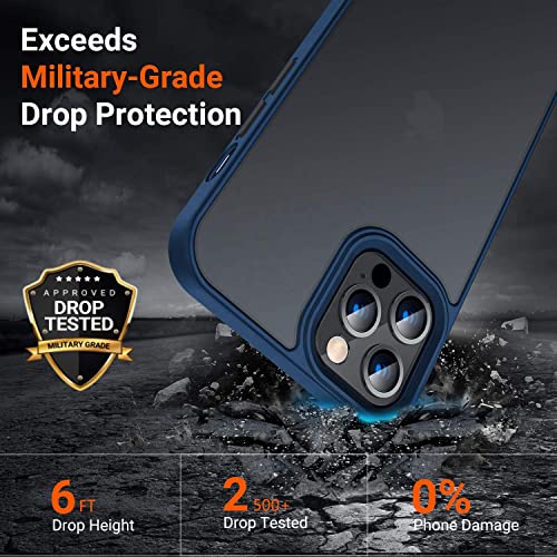 Image of Pikkme Back Cover | Defender Series | Shockproof | Full Camera & Drop Down Protection | Raised Edges | Super Soft-Touch | Bumper Case for iPhone 13 Pro Max (Blue)
