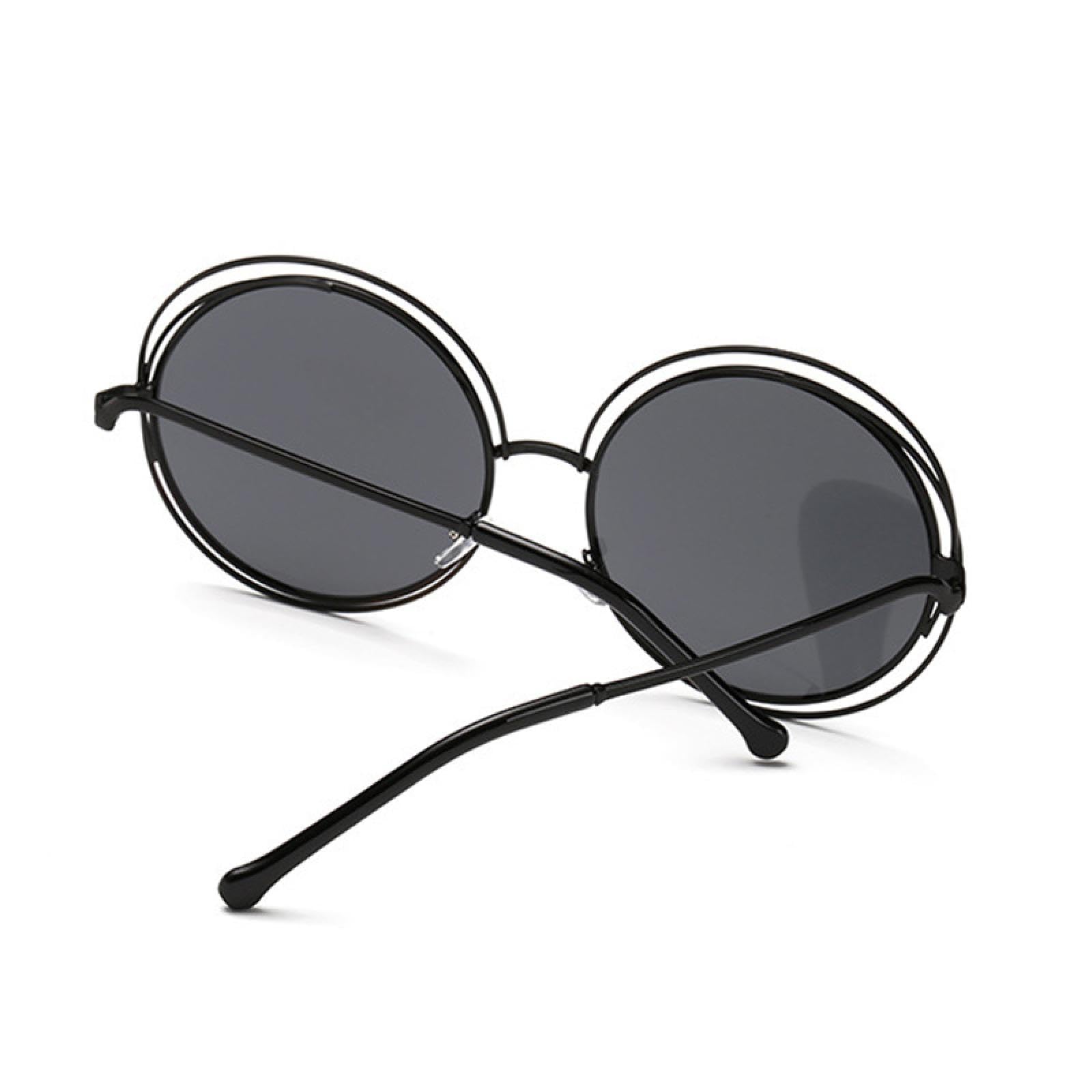 Gafas de sol con protección Uv400 | Marco grande de metal redondo para mujer | Mujeres y hombres para deportes al aire libre y conducción