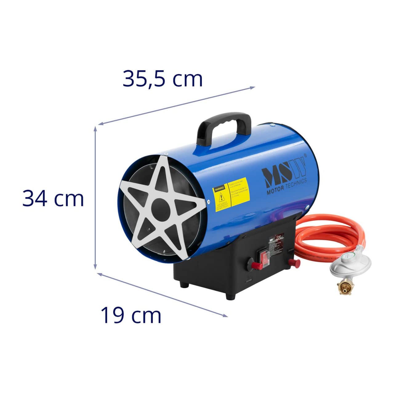 MSW Canon à Air Chaud 15000 W 160 m² Allumage Manuel Chauffage de Chantier Gaz et Fioul