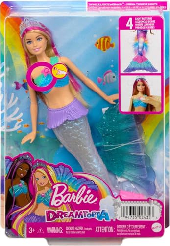 Muñeca Barbie Sirena con luz activada por agua miniatura 6