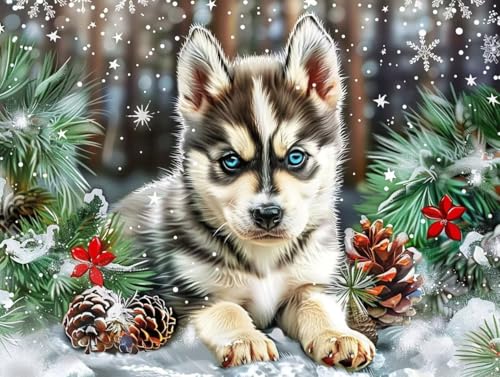 Broderie diamant loup kit complet contre le stress loisirs créatifs