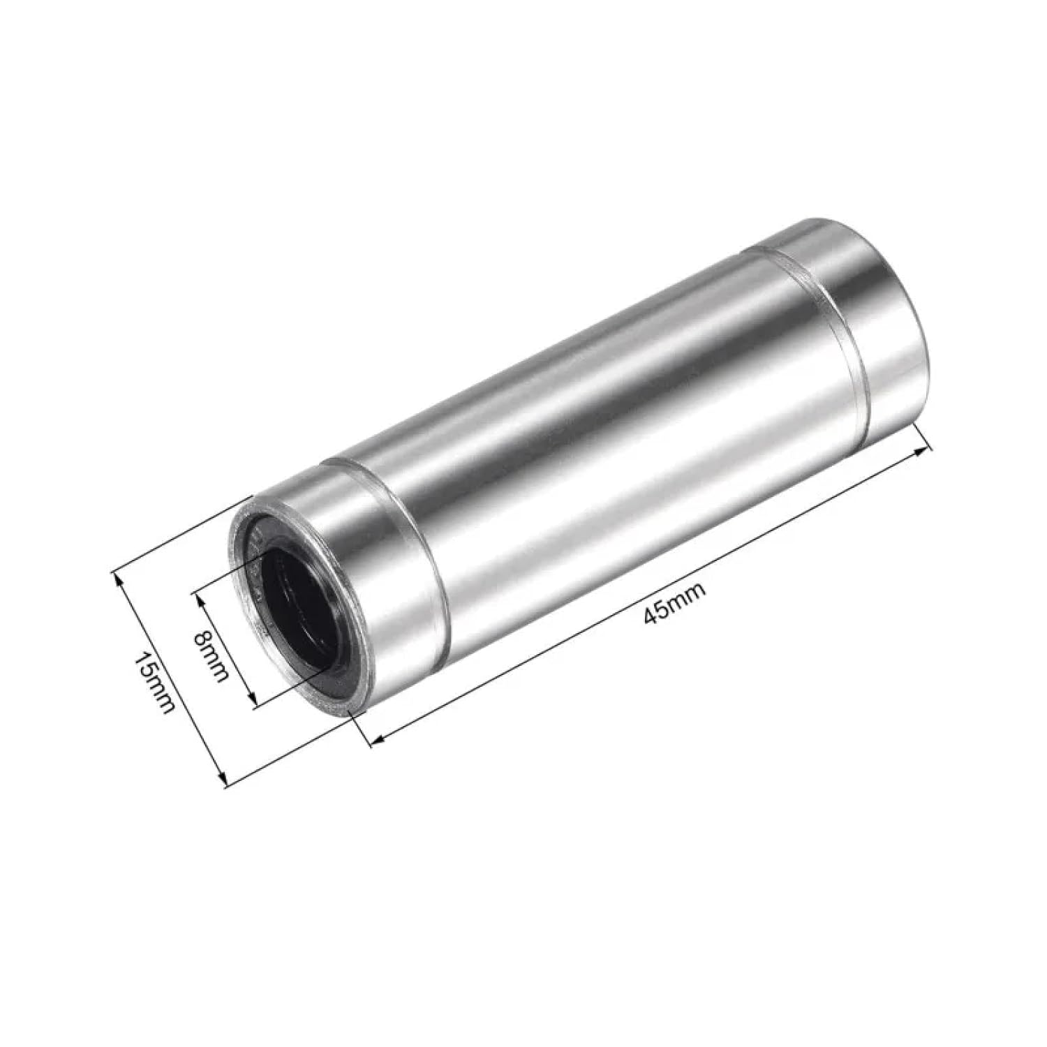 Premium 8mm Linear Ball Bearing, Steel Long Type for CNC and 3D Printer, 45mm Length, 4-10 Pack, High Precision Motion Components (LM8LUU 8x15x45 4Pcs)